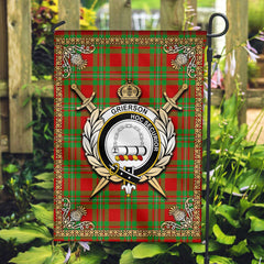 Grierson Tartan Crest Garden Flag - Celtic Thistle Style