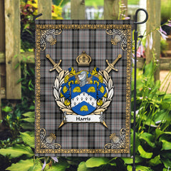 Harris Tartan Crest Garden Flag - Celtic Thistle Style