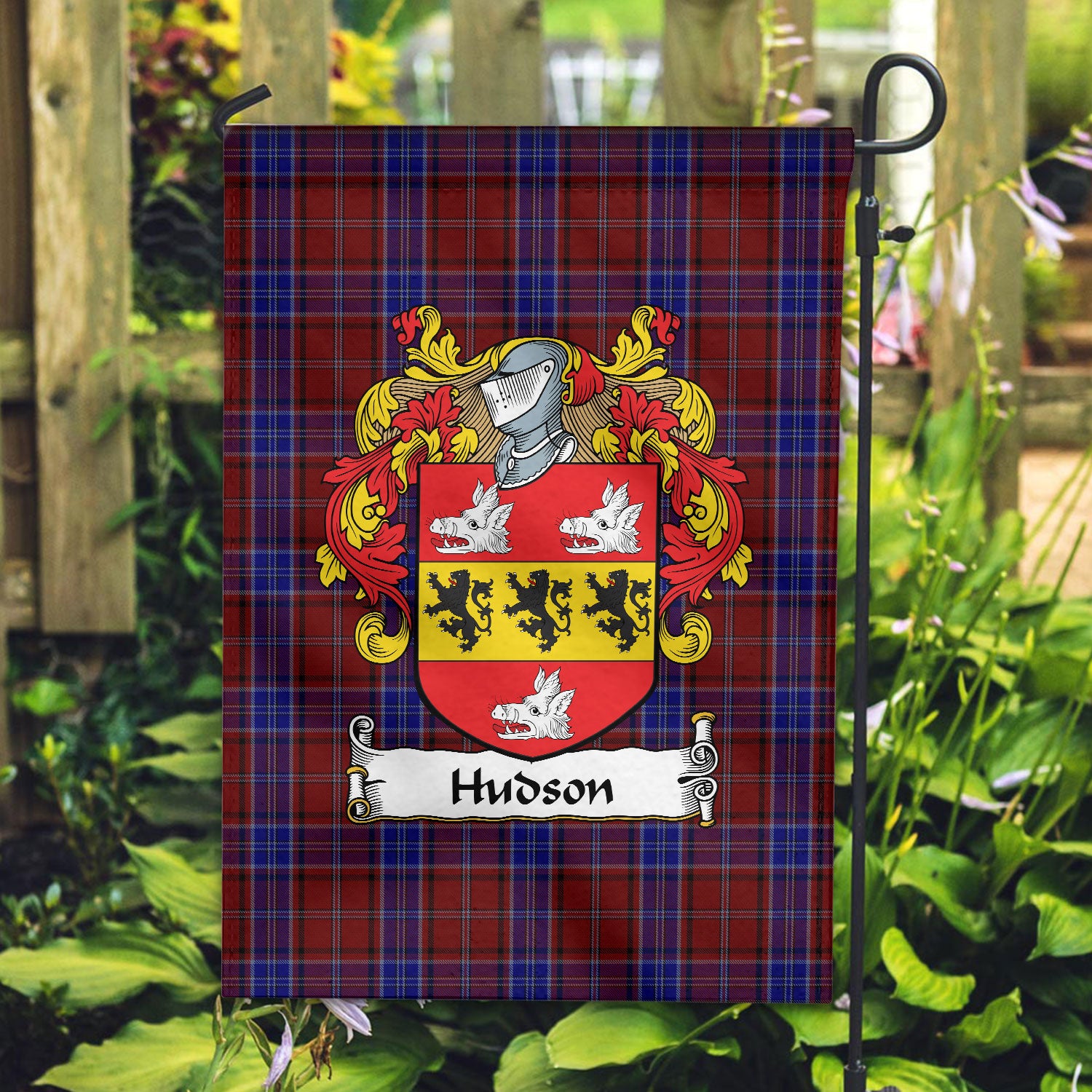 Hudson Tartan Crest Garden Flag