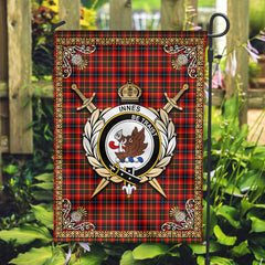 Innes Modern Tartan Crest Garden Flag - Celtic Thistle Style