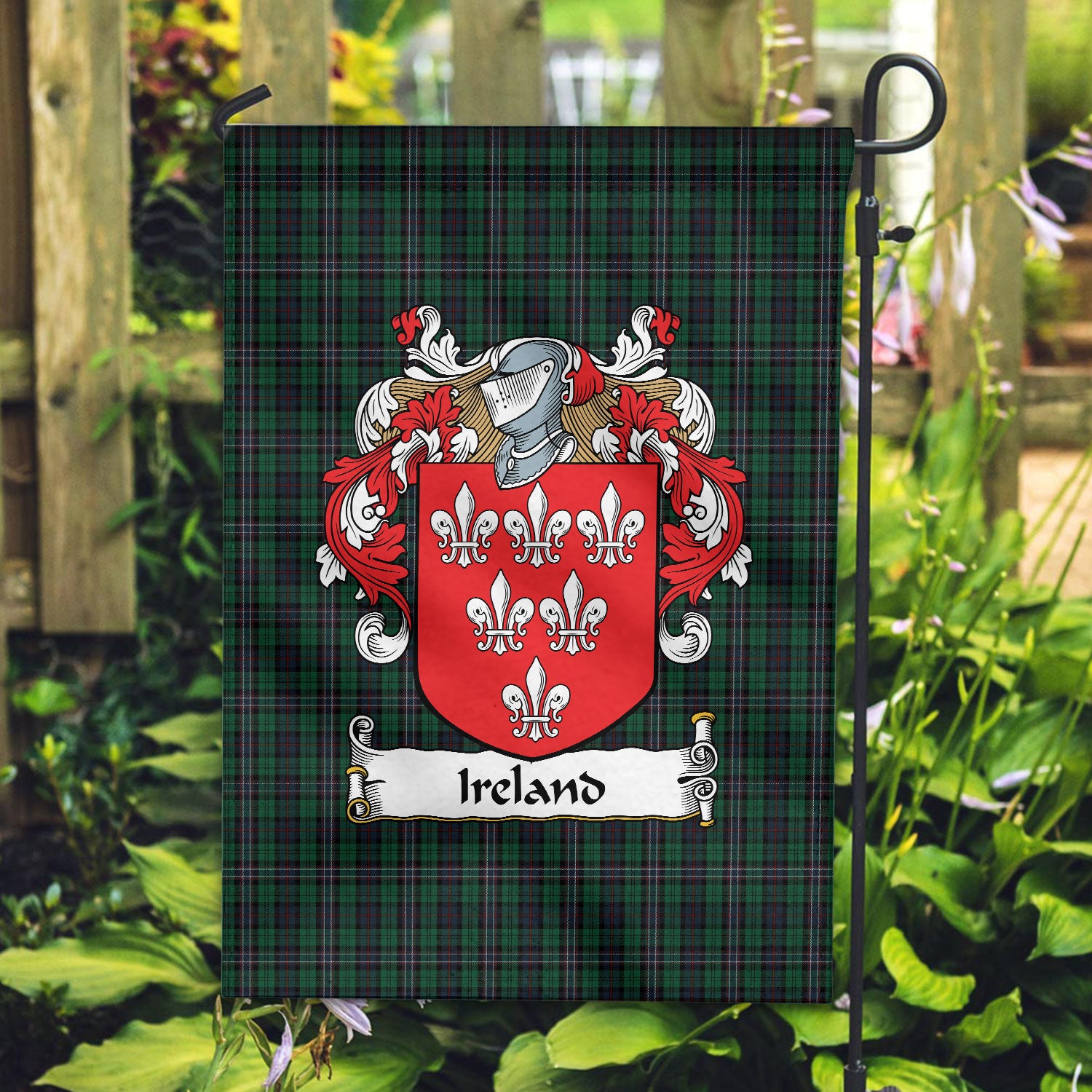 Ireland Tartan Crest Garden Flag