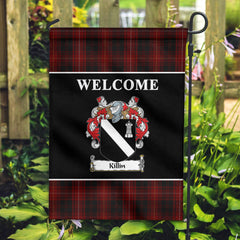 Killin Tartan Crest Black Garden Flag