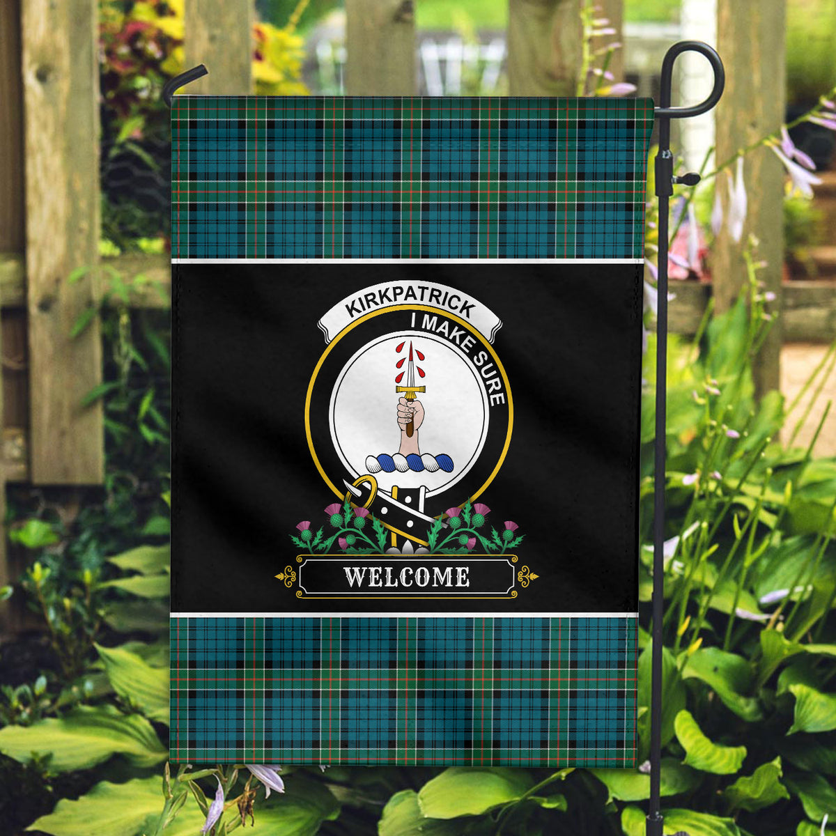 Kirkpatrick Ancient Tartan Crest Garden Flag - Welcome Style