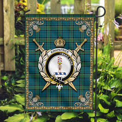 Kirkpatrick Ancient Tartan Crest Garden Flag - Celtic Thistle Style