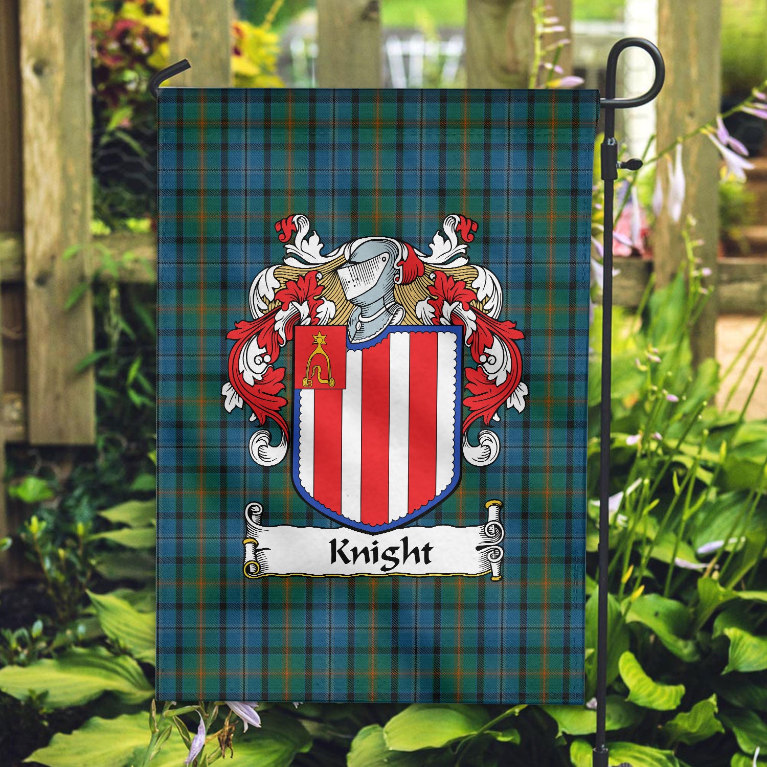 Knight Tartan Crest Garden Flag