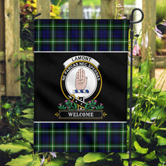 Lamont Modern Tartan Crest Garden Flag - Welcome Style