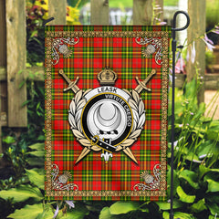 Leask Tartan Crest Garden Flag - Celtic Thistle Style