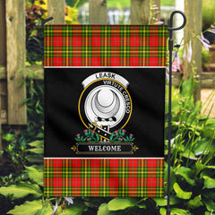 Leask Tartan Crest Garden Flag - Welcome Style