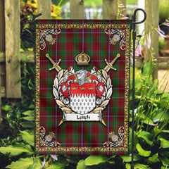 Leitch Tartan Crest Garden Flag - Celtic Thistle Style