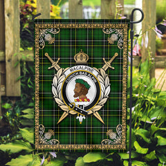 MacAlpine Modern Tartan Crest Garden Flag - Celtic Thistle Style