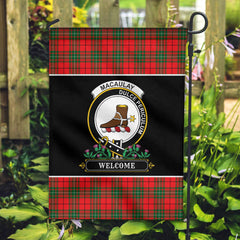 MacAulay Modern Tartan Crest Garden Flag - Welcome Style