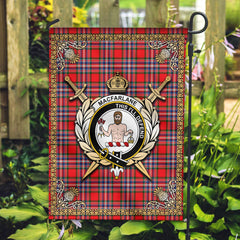 MacFarlane Modern Tartan Crest Garden Flag - Celtic Thistle Style