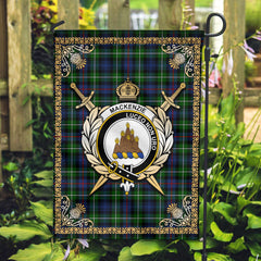 MacKenzie Modern Tartan Crest Garden Flag - Celtic Thistle Style