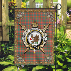 MacKinnon Ancient Tartan Crest Garden Flag - Celtic Thistle Style