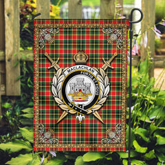 MacLachlan Hunting Modern Tartan Crest Garden Flag - Celtic Thistle Style