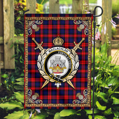 MacLachlan Modern Tartan Crest Garden Flag - Celtic Thistle Style