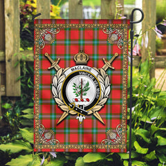 MacLaine of Loch Buie Tartan Crest Garden Flag - Celtic Thistle Style