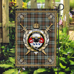 MacLeod of Harris Weathered Tartan Crest Garden Flag - Celtic Thistle Style