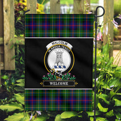 Malcolm Tartan Crest Garden Flag - Welcome Style