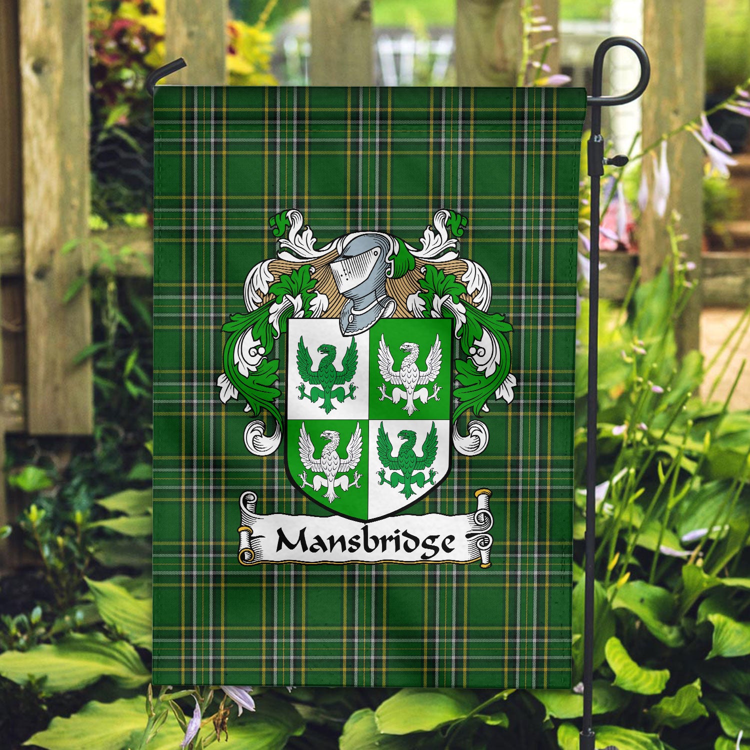 Mansbridge Tartan Crest Garden Flag