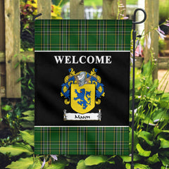 Mason Tartan Crest Black Garden Flag