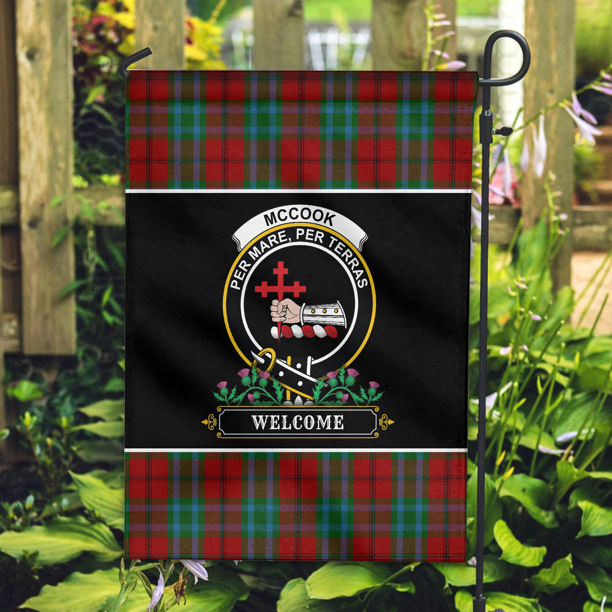 McCook Tartan Crest Garden Flag - Welcome Style