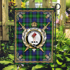 Meldrum Tartan Crest Garden Flag - Celtic Thistle Style