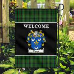 Paton Tartan Crest Black Garden Flag