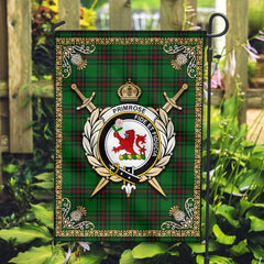 Primrose Tartan Crest Garden Flag - Celtic Thistle Style