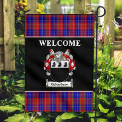 Richardson Tartan Crest Black Garden Flag