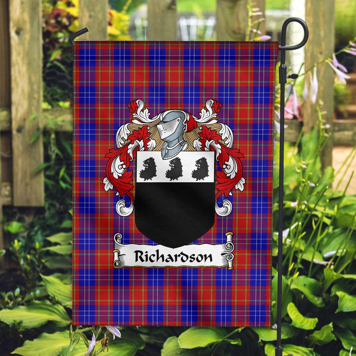 Richardson Tartan Crest Garden Flag