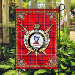 Rose Modern Tartan Crest Garden Flag - Celtic Thistle Style