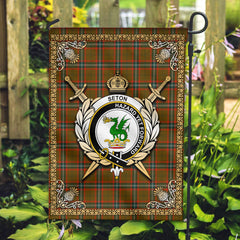 Seton Hunting Modern Tartan Crest Garden Flag - Celtic Thistle Style