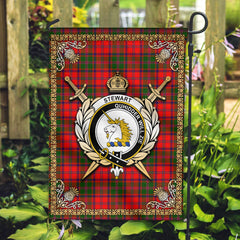 Stewart of Appin Modern Tartan Crest Garden Flag - Celtic Thistle Style