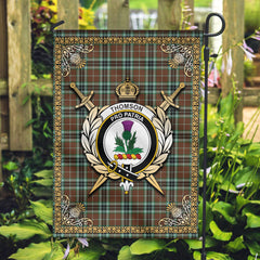 Thomson Hunting Modern Tartan Crest Garden Flag - Celtic Thistle Style