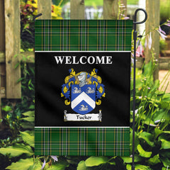 Tucker Tartan Crest Black Garden Flag