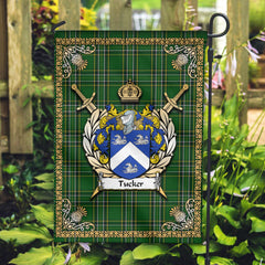 Tucker Tartan Crest Garden Flag - Celtic Thistle Style