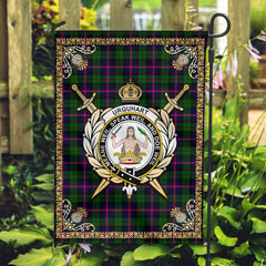 Urquhart Modern Tartan Crest Garden Flag - Celtic Thistle Style