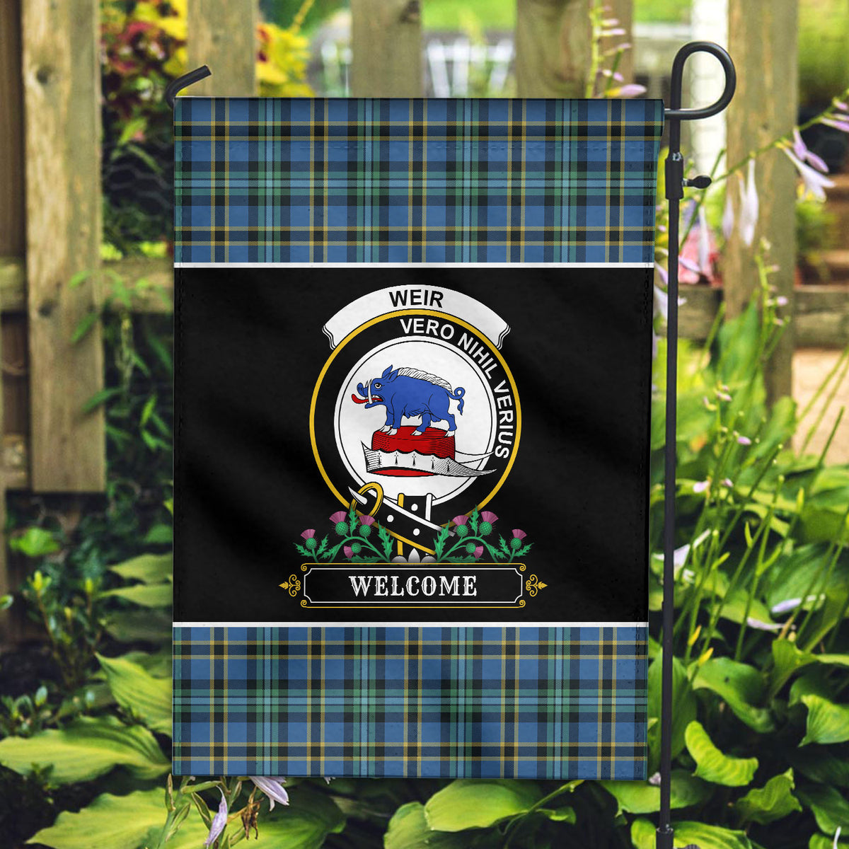 Weir Ancient Tartan Crest Garden Flag - Welcome Style