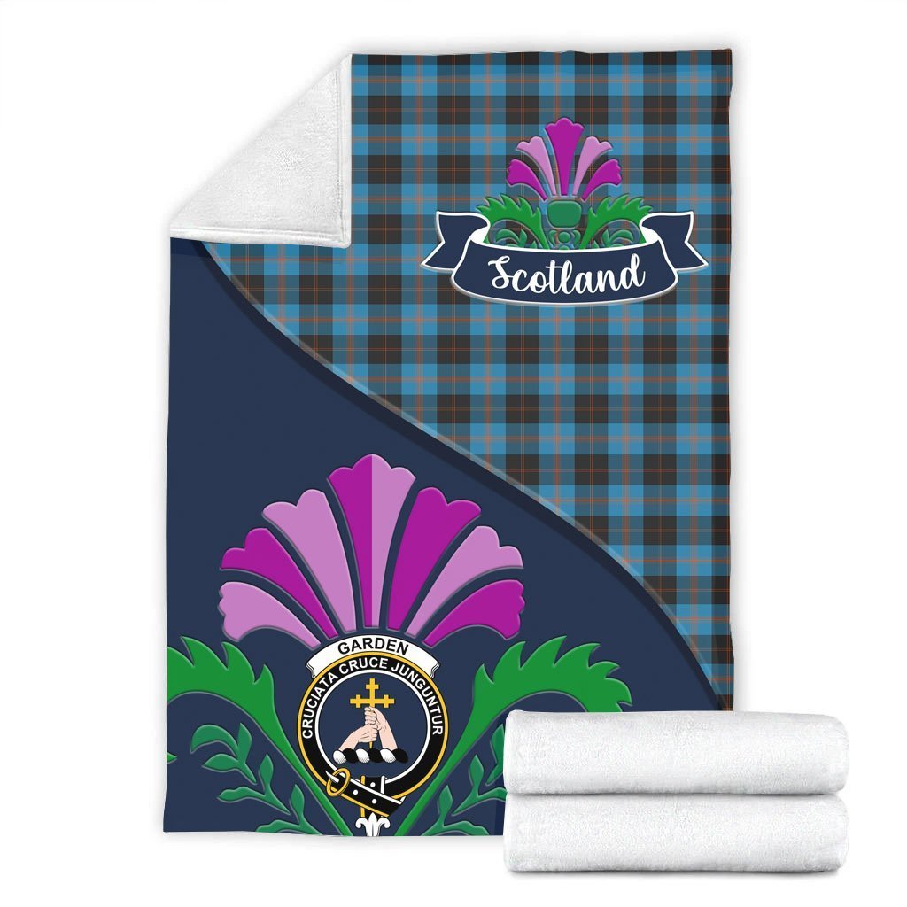 Garden Tartan Crest Premium Blanket - Thistle Style