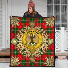 Gartshore Tartan Crest Premium Quilt - Gold Thistle Style