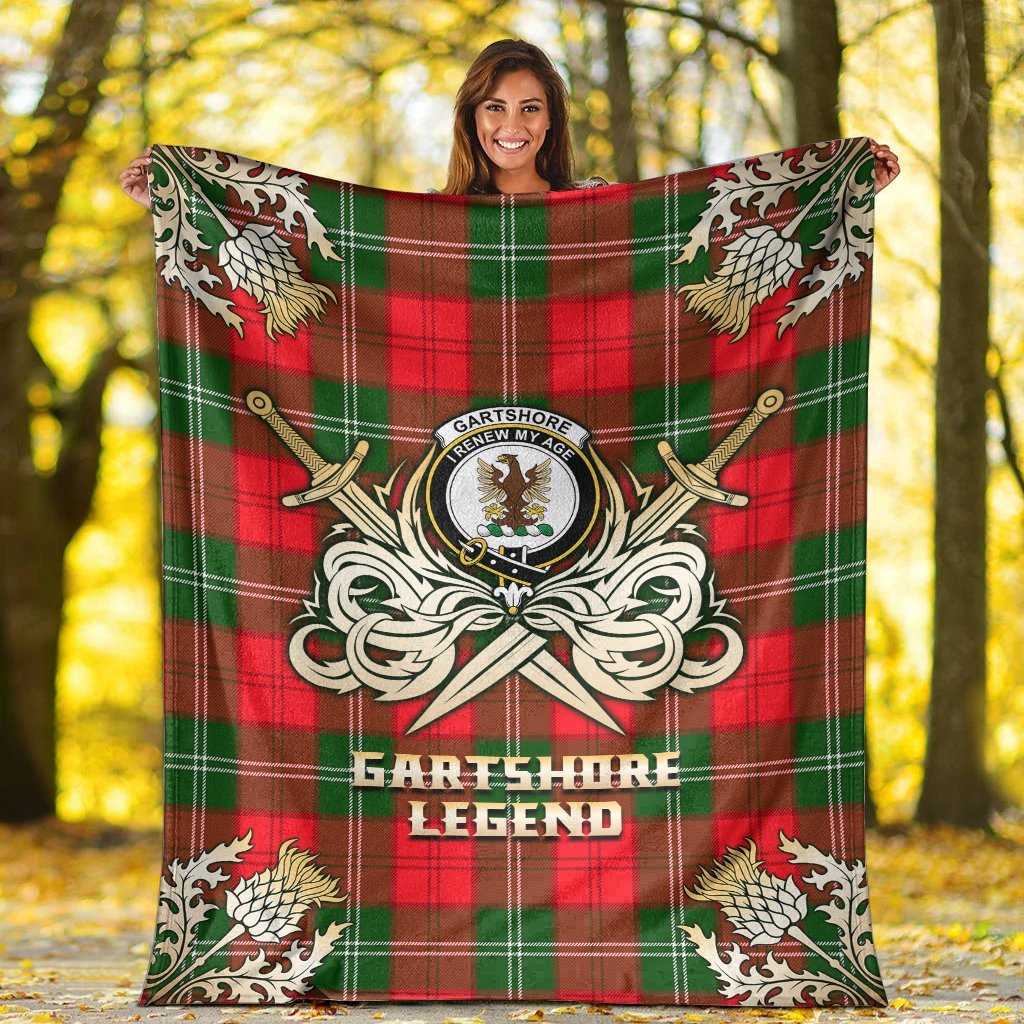 Gartshore Tartan Gold Courage Symbol Blanket