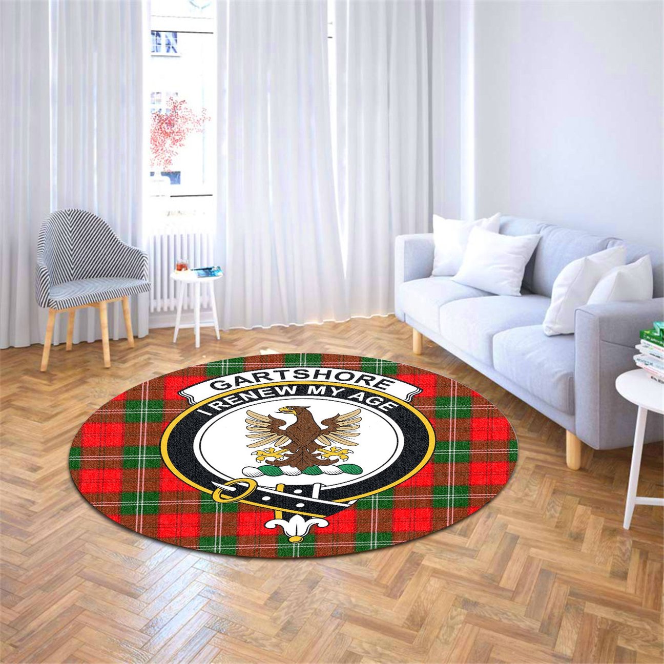 Gartshore Tartan Crest Round Rug