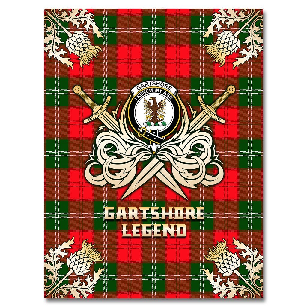 Gartshore Tartan Gold Courage Symbol Blanket