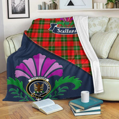 Gartshore Tartan Crest Premium Blanket - Thistle Style