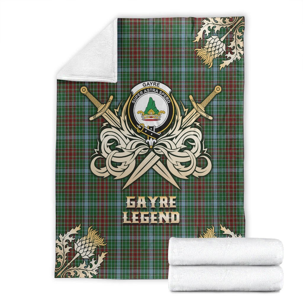 Gayre Tartan Gold Courage Symbol Blanket