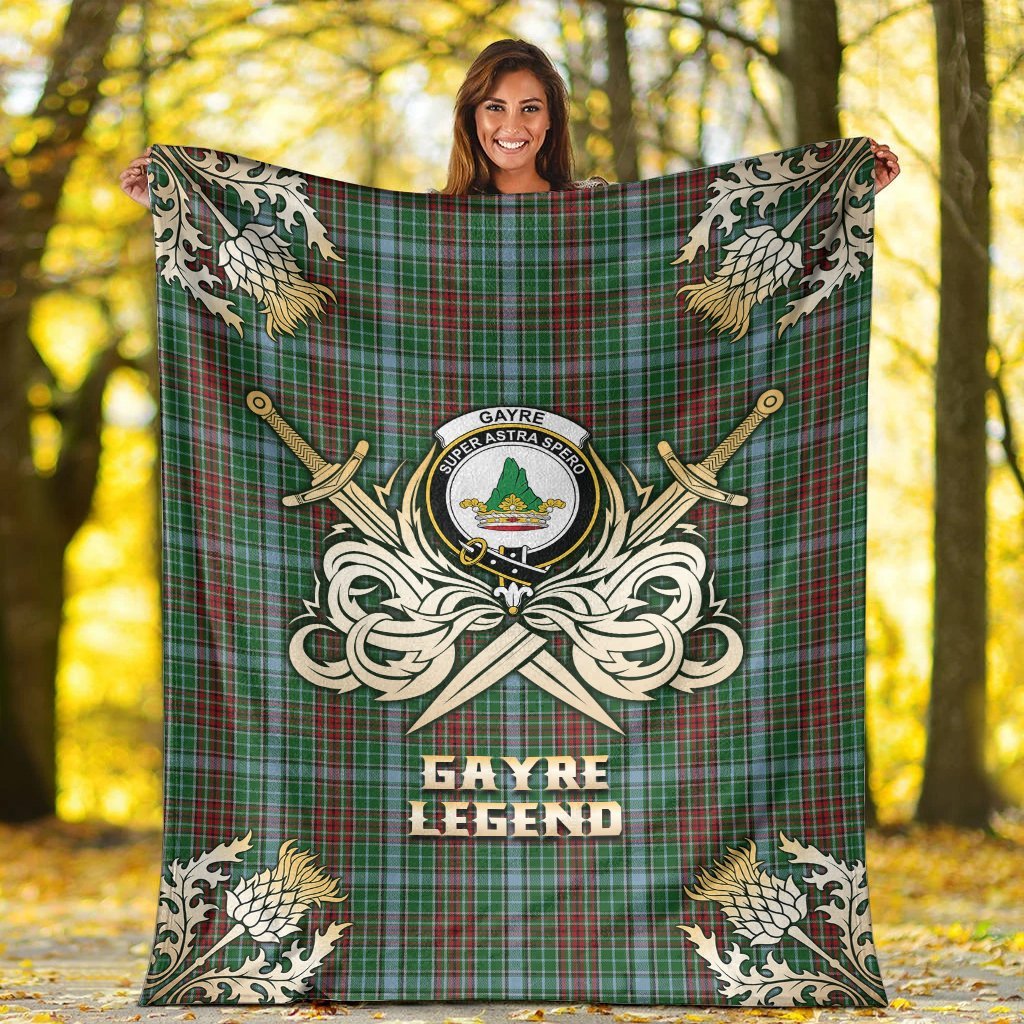 Gayre Tartan Gold Courage Symbol Blanket