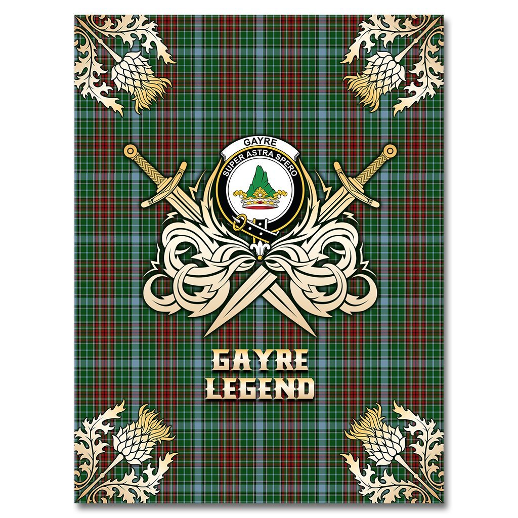 Gayre Tartan Gold Courage Symbol Blanket