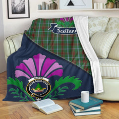 Gayre Tartan Crest Premium Blanket - Thistle Style