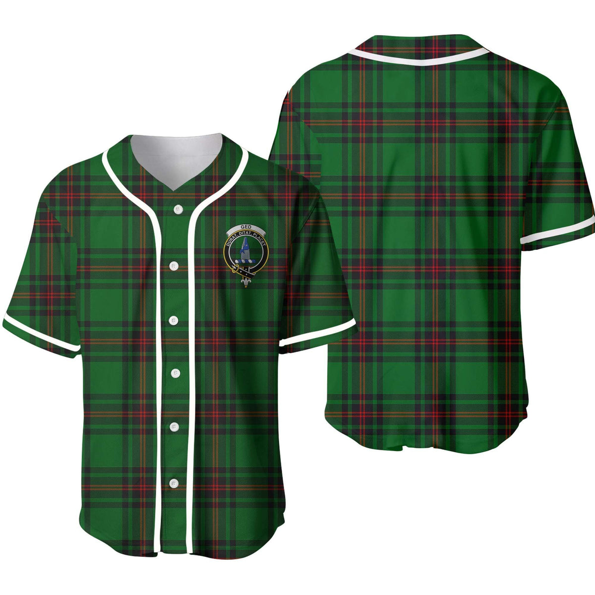 Ged Tartan Unisex Baseball Jersey